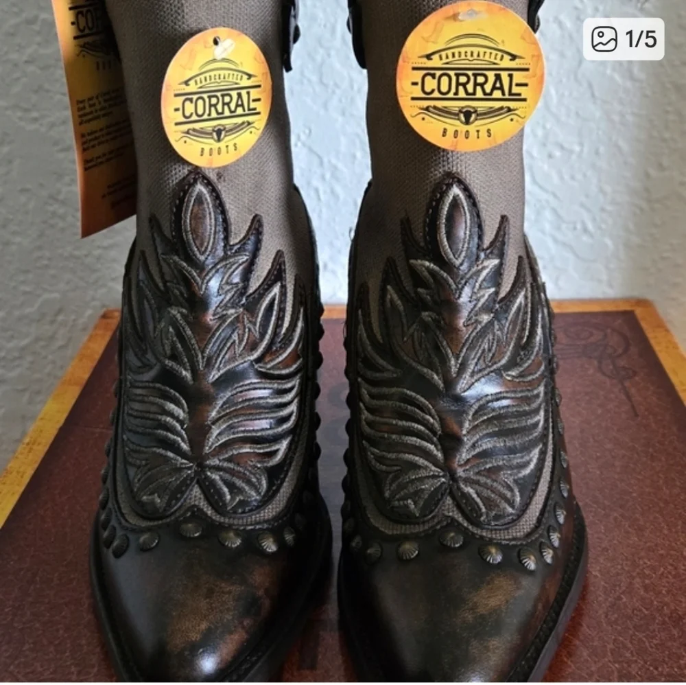 Corral Brown Western Boots – New Size 5 - Picture 2 of 6